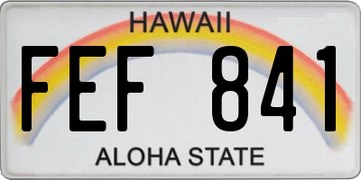 HI license plate FEF841