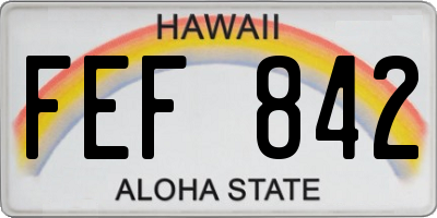 HI license plate FEF842