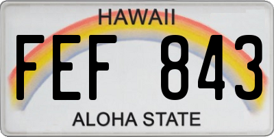 HI license plate FEF843