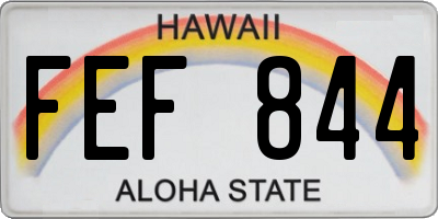 HI license plate FEF844