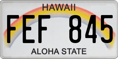 HI license plate FEF845