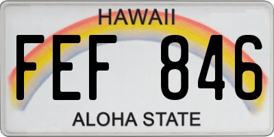 HI license plate FEF846