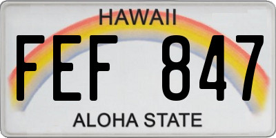 HI license plate FEF847