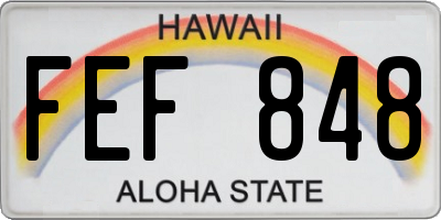 HI license plate FEF848