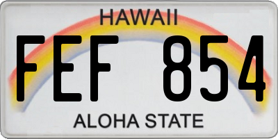 HI license plate FEF854