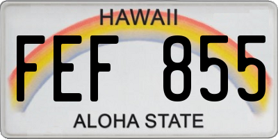 HI license plate FEF855