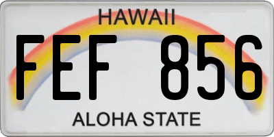 HI license plate FEF856