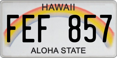 HI license plate FEF857