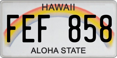 HI license plate FEF858