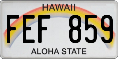 HI license plate FEF859