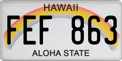 HI license plate FEF863