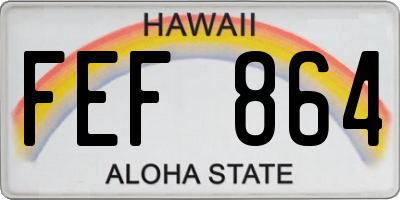 HI license plate FEF864