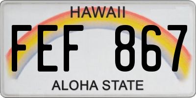 HI license plate FEF867