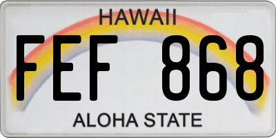 HI license plate FEF868