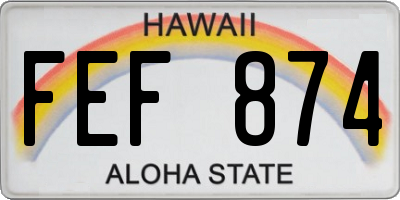 HI license plate FEF874