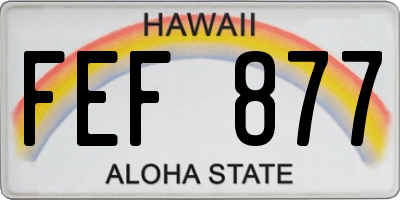 HI license plate FEF877