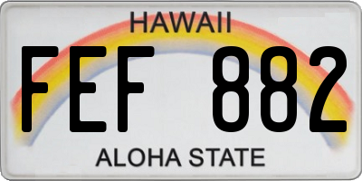 HI license plate FEF882