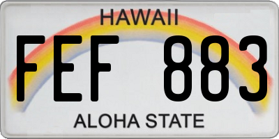 HI license plate FEF883
