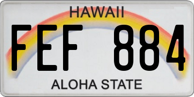HI license plate FEF884