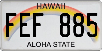 HI license plate FEF885