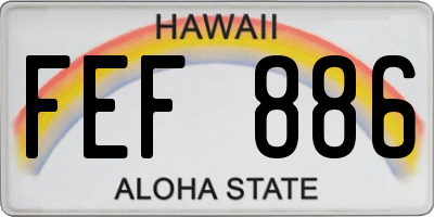 HI license plate FEF886