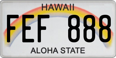HI license plate FEF888
