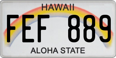 HI license plate FEF889