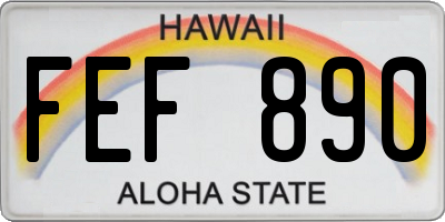 HI license plate FEF890