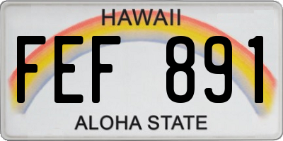 HI license plate FEF891