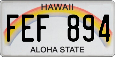 HI license plate FEF894