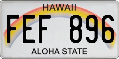 HI license plate FEF896