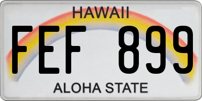 HI license plate FEF899