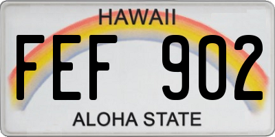 HI license plate FEF902