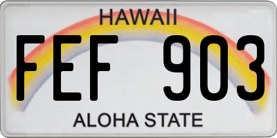 HI license plate FEF903