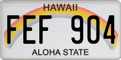 HI license plate FEF904