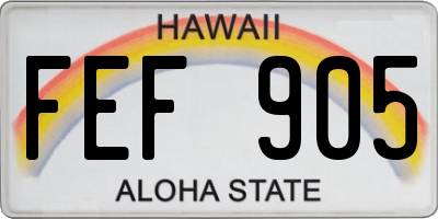 HI license plate FEF905