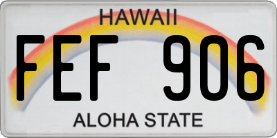 HI license plate FEF906