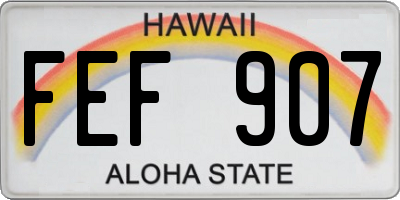 HI license plate FEF907