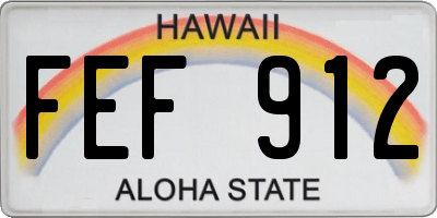 HI license plate FEF912
