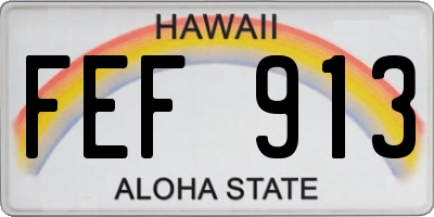 HI license plate FEF913