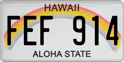 HI license plate FEF914