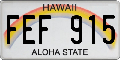 HI license plate FEF915