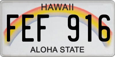 HI license plate FEF916