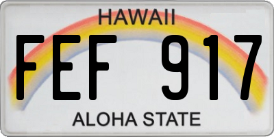 HI license plate FEF917