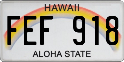HI license plate FEF918