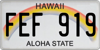 HI license plate FEF919