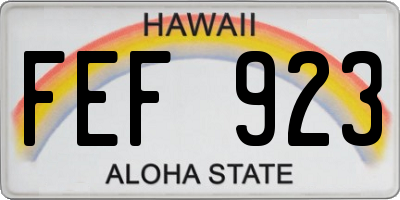 HI license plate FEF923