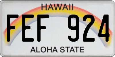 HI license plate FEF924