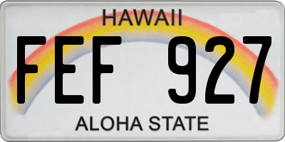 HI license plate FEF927