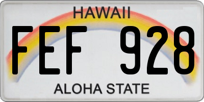 HI license plate FEF928